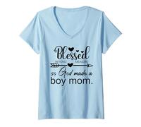 Mujer So Made God a Boy Mom Merch,Christian Boy Mom Jesus Boy Mama Camiseta Cuello V