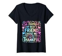 Mujer So Thankful My Best Friend Chose me Questionable Life Choice Camiseta Cuello V