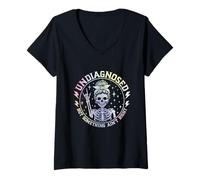 Mujer Sobrecarga Mental Caos Emocional Cita de Lucha Divertida Camiseta Cuello V