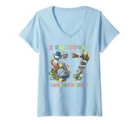 Mujer Sobreviví 67 días de Escuela Profesor de matemáticas Divertido Camiseta Cuello V