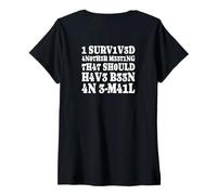 Mujer Sobreviví A Otra Reunión Divertido Meme De Trabajo Versión Camiseta Cuello V