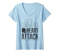 Mujer Sobreviví a un Ataque cardíaco Infarto Survivor Heart Survivor Camiseta Cuello V