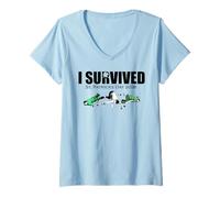 Mujer Sobreviví al Día de San Patricio 2026 Camiseta Cuello V