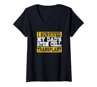 Mujer Sobreviví al trasplante de células Madre de mi Padre Camiseta Cuello V