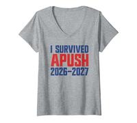 Mujer Sobreviví Apush 2026-2027 Ap Historia de EE. UU. Sobreviví a Apush Camiseta Cuello V