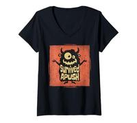Mujer Sobrevivido Apush 2026 Divertido Ap US Historia Examen Sobreviviente Humor Camiseta Cuello V