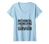 Mujer Sobreviviente de ingeniería mecánica Divertido para Ingenieros Camiseta Cuello V