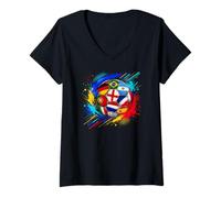 Mujer Soccer Football Countries Flags Camiseta Cuello V