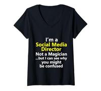 Mujer Social Media Director Brand Communications Manager Trabajo Camiseta Cuello V