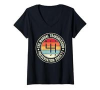 Mujer Sociedad de Preservación de Transmisión Manual de 4 Velocidades Camiseta Cuello V