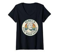 Mujer Sociedad de Sabiduría Estoica Sénec Camiseta Cuello V