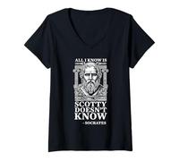 Mujer Sócrates Sabe Que Scotty no Sabe Camiseta Cuello V