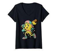 Mujer Softball Drip Queen - Ice Cream Style Youth Game Day Girls Camiseta Cuello V