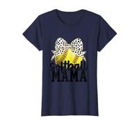 Mujer Softball Mama Bow Cute Vibes & Trendy Style for Moms Camiseta
