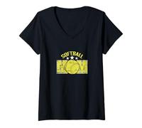 Mujer Softbol Mamá Deportes Partidario Equipo de Padres Camiseta Cuello V