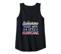 Mujer Sol Mezclado con un Divertido Mensaje Positivo de Little Hurricane Camiseta sin Mangas