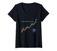 Mujer Solana Crypto Bullrun Sol Millonario Rico en Tokens Camiseta Cuello V
