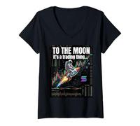Mujer Solana Crypto Bullrun Sol Millonario Rico en Tokens Camiseta Cuello V
