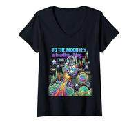 Mujer Solana Crypto Bullrun Sol Millonario Rico en Tokens Camiseta Cuello V