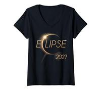 Mujer Solar Eclipse Shirt Total Solar Eclipse August 2027 Totality Camiseta Cuello V