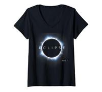 Mujer Solar Eclipse Shirt Total Solar Eclipse August 2027 Totality Camiseta Cuello V