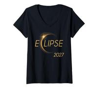 Mujer Solar Eclipse Shirt Total Solar Eclipse August 2027 Totality Camiseta Cuello V