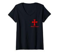 Mujer Soldado de Cristo - Milicia del Templo Camiseta Cuello V