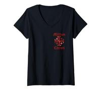 Mujer Soldado de Cristo: Símbolo de la Cruz de Jerusalén Camiseta Cuello V