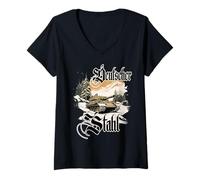 Mujer Soldados del Conductor del Tanque alemán Stahl Tiger Panzer Camiseta Cuello V