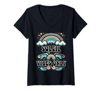 Mujer Soleil Vibes Only Cute Retro Girls Soleil Name Camiseta Cuello V