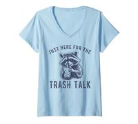 Mujer Solo aquí para la Basura, Charla Divertida y sarcástica sobre mapaches Vintage Camiseta Cuello V