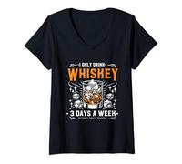 Mujer Solo Bebo Whisky 3 días a la Semana Ayer Hoy Mañana Camiseta Cuello V
