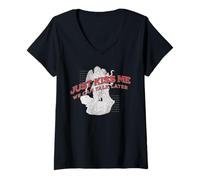 Mujer Solo bésame, Podemos Hablar más Tarde Cita Divertida de Amor Camiseta Cuello V