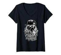 Mujer Solo Dios Puede juzgarme Arte Tattoo Chicano Low Rider Camiseta Cuello V