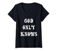 Mujer Sólo Dios Sabe Camiseta Cuello V