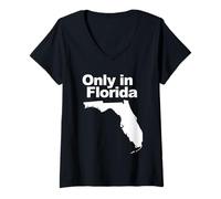 Mujer Solo en Florida Camiseta Cuello V