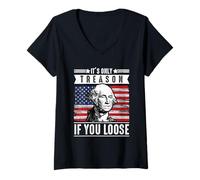 Mujer Solo es traición si pierdes a George Washington Patriotic Camiseta Cuello V