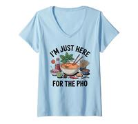 Mujer Solo Estoy aquí para el Pho Camiseta Cuello V