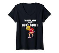 Mujer Solo Estoy aquí para Las Cosas del Trasero Entrenamiento Levantamiento de Pesas Camiseta Cuello V