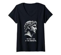Mujer Solo fallas si te rindes. Batalla Masculinidad Dios griego Camiseta Cuello V