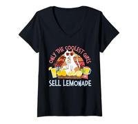 Mujer Solo las chicas más geniales venden limonada Camiseta Cuello V