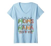 Mujer Solo Las Mejores mamás Son promovidas a Nana Leopard Camiseta Cuello V