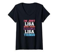 Mujer Solo Lisa Aquí Haciendo Impresionante Lisa Things Nombre Camiseta Cuello V