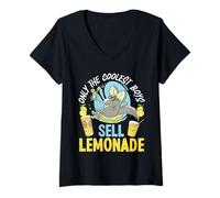 Mujer Solo los chicos más geniales venden limonada Camiseta Cuello V