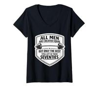 Mujer Solo los Mejores Hombres levantan Pesas en su Gimnasio de Setenta años Camiseta Cuello V