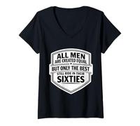 Mujer Solo los Mejores Hombres viajan en Sus Sesenta Bicicleta Motorbike Biker Camiseta Cuello V