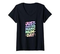 Mujer Solo Otra Vida de mamá maníaca Divertida para el Día de la Madre Camiseta Cuello V