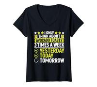 Mujer Solo pienso en tostadas de aguacate 3 veces a la semana ayer T Camiseta Cuello V