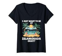 Mujer Solo Quiero Estar En Islamorada Okay Beach Camiseta Cuello V