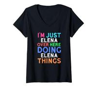 Mujer Solo Soy Elena aquí Haciendo Cosas de Elena Elena Camiseta Cuello V